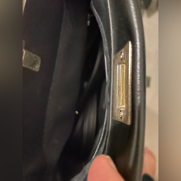 Black Purse with Python Print Strap - Picture 3 of 6